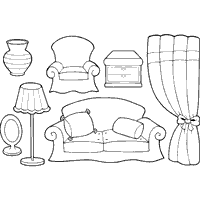 Home furniture coloring pages
