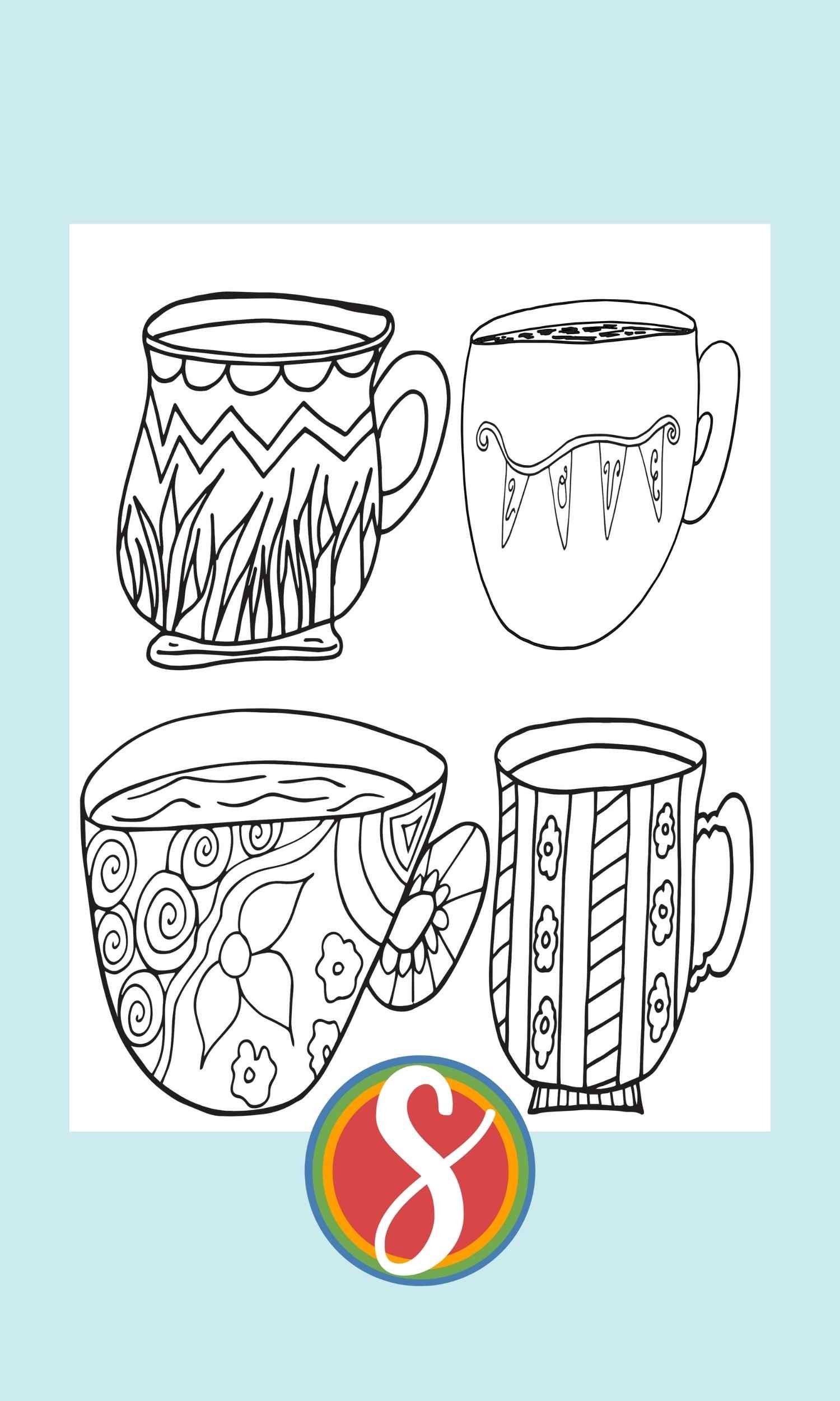 Free coffee coloring pages â stevie doodles