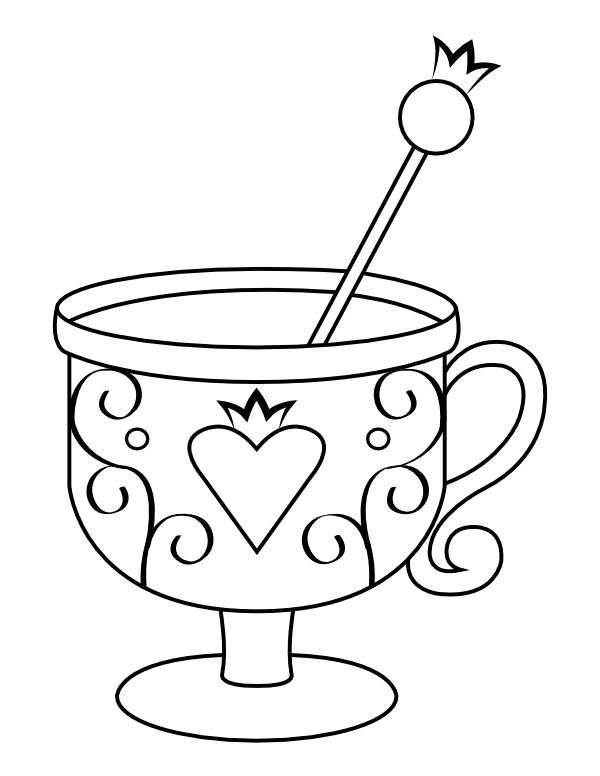 Printable royal cup coloring page