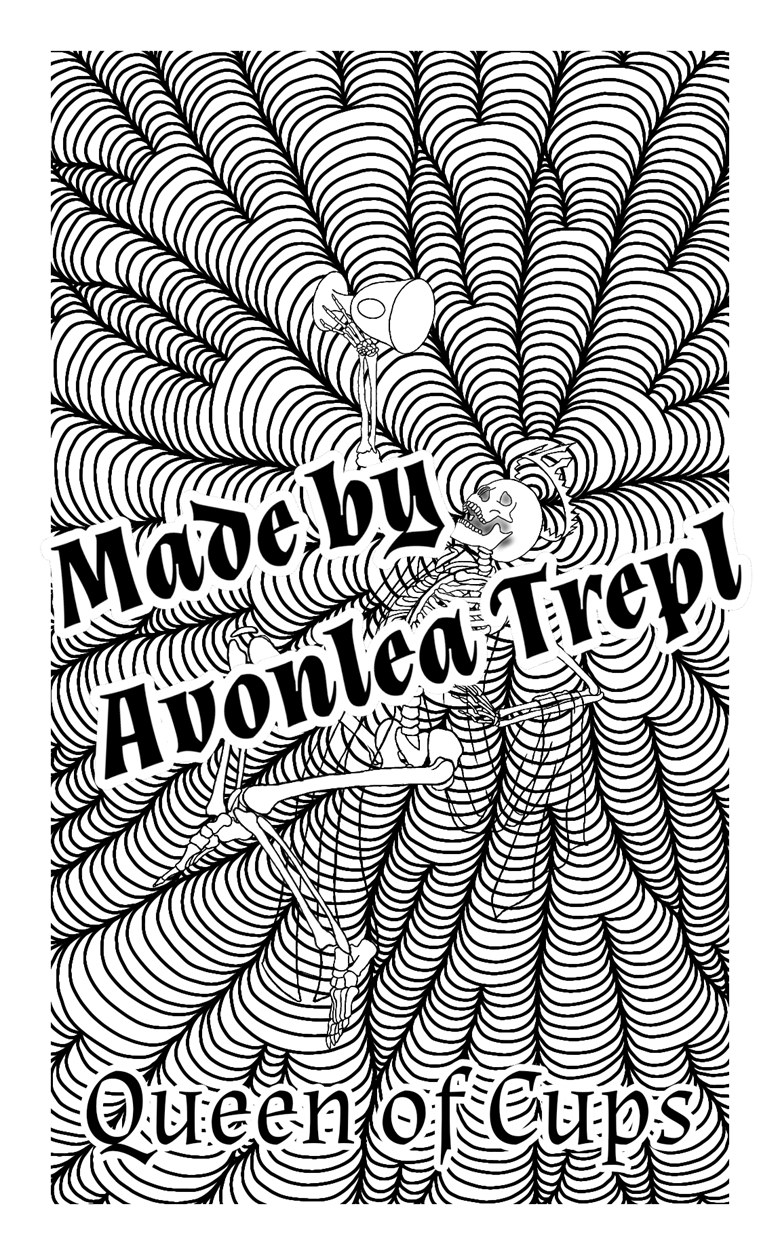 Queen of cups tarot coloring page