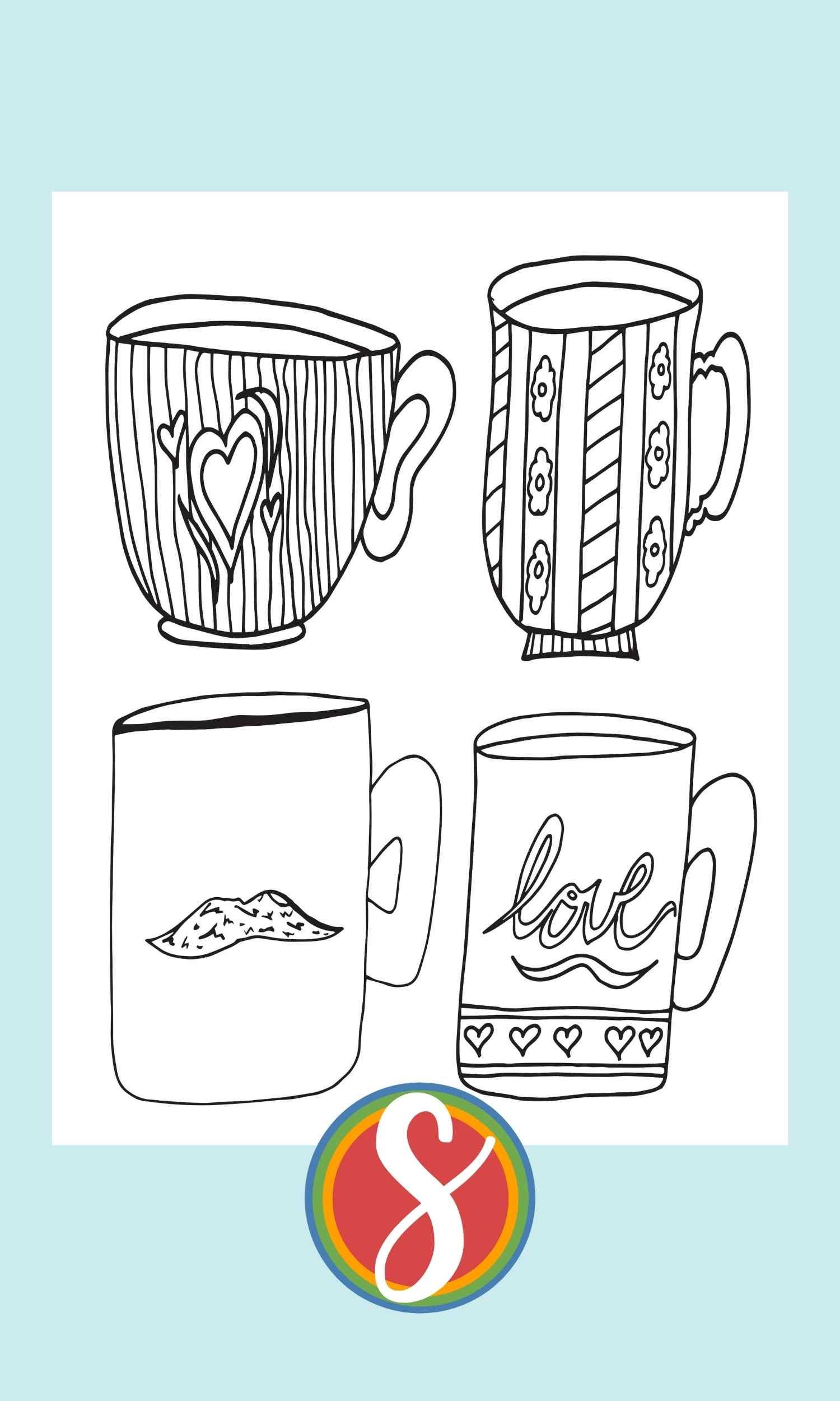 Free coffee coloring pages â stevie doodles
