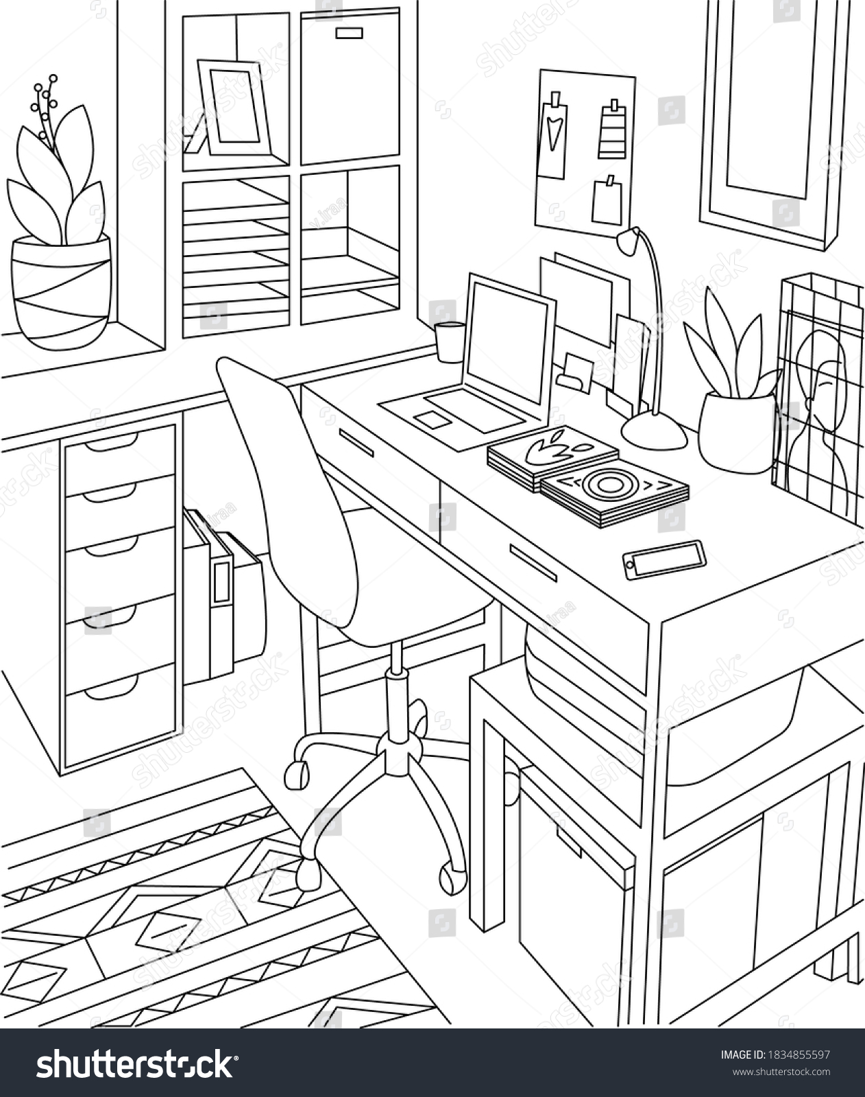 Interior design coloring pages photos and images pictures