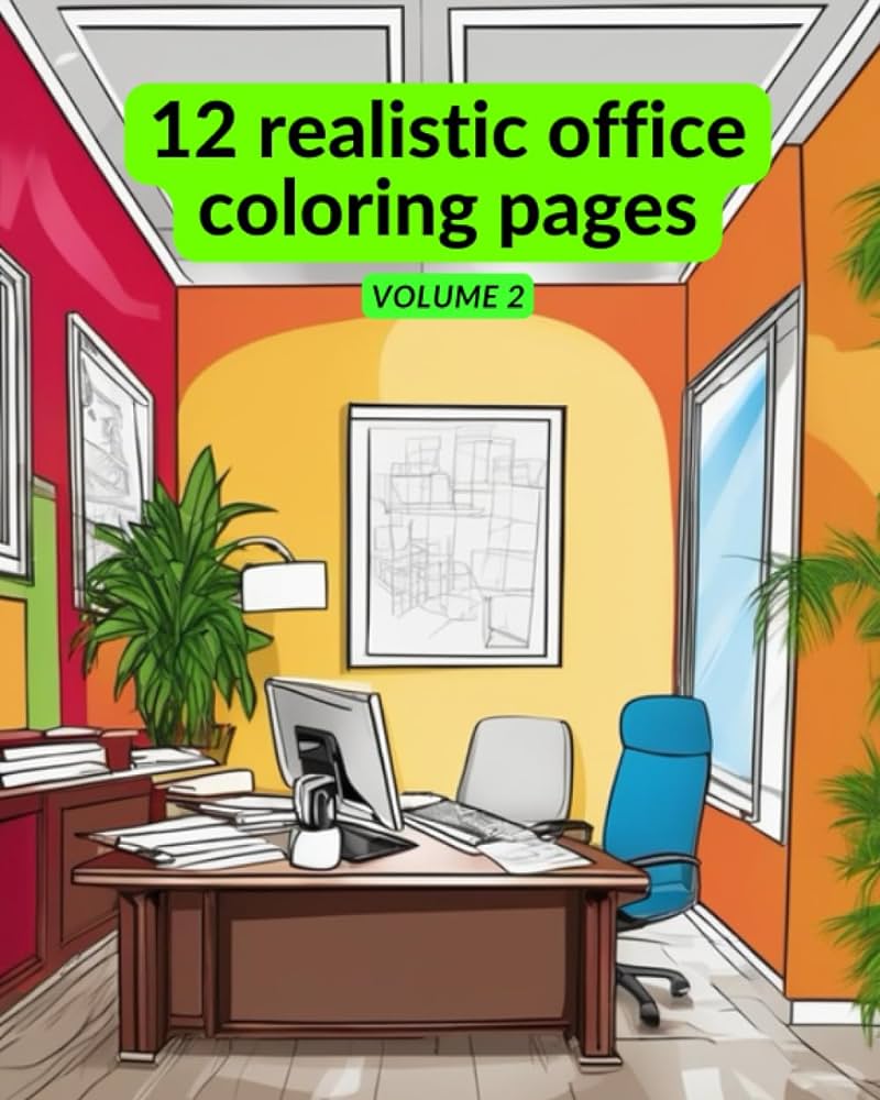 Realistic office coloring pages page coloring books