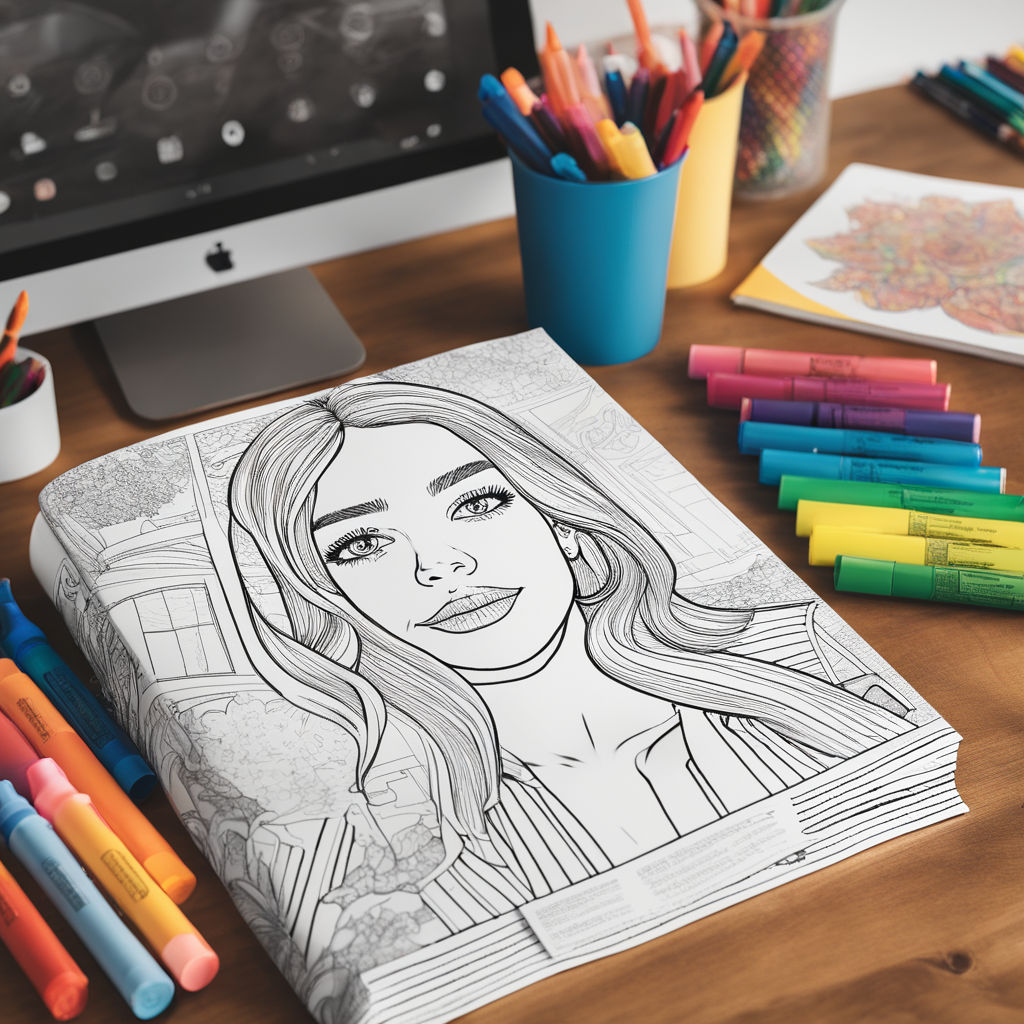 Coloring page about office girl