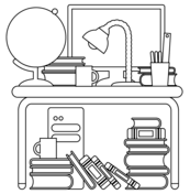 Office desk coloring page free printable coloring pages