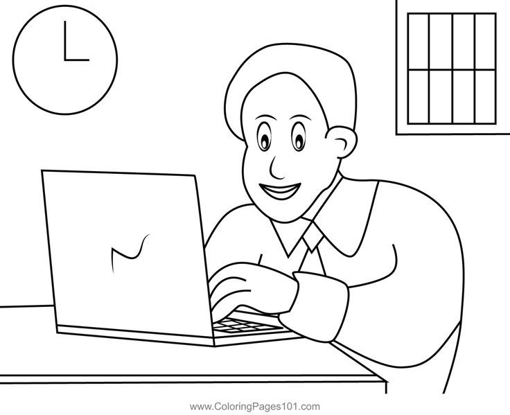 Dad doing office work coloring page fathers day coloring page coloring pages printable coloring pages