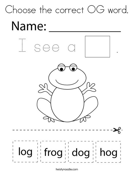 Choose the correct og word coloring page