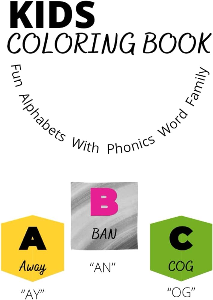 Kids coloring book phonics word family and alphabets by leah silhouette