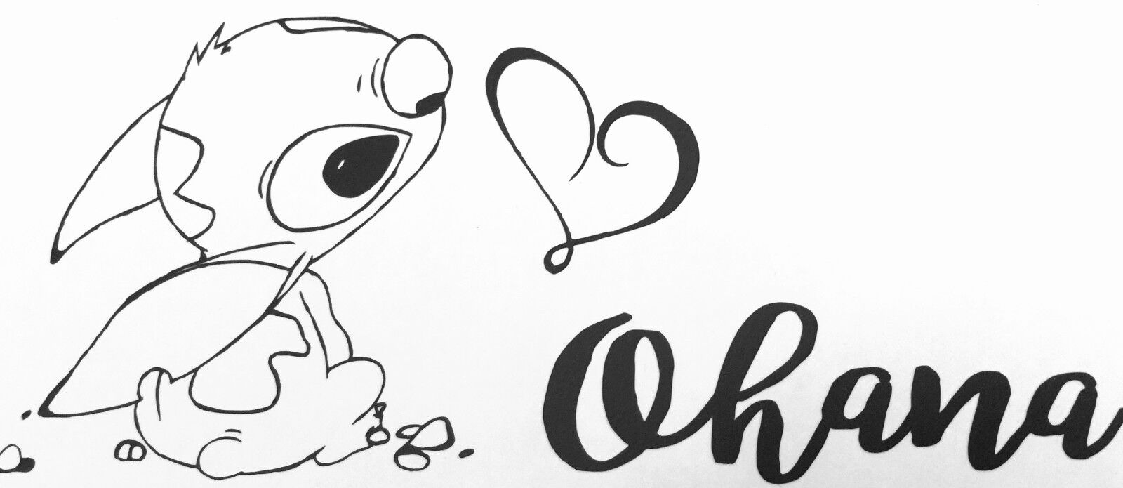 Vinyl car decal run ohana family stitch silhouette hawaii love sticker aloha hi