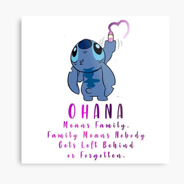 Lilo and stitch ohana metal print for sale by sarahxxdll