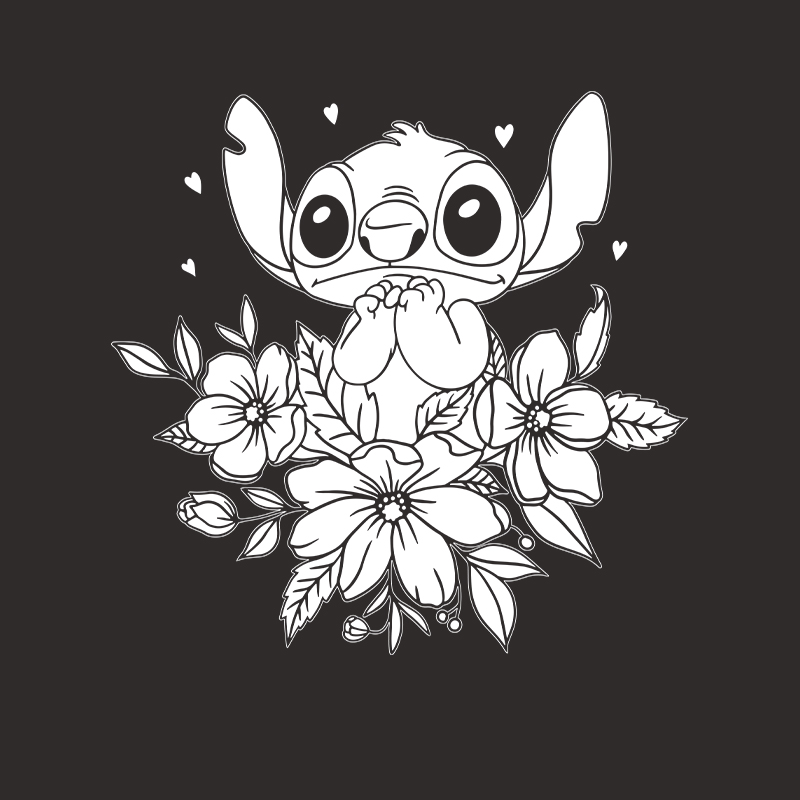 Lilo stitch floral flowers vinyl car window sticker decor cartoon stitch ohana laptop decals for apple macbook proair decor
