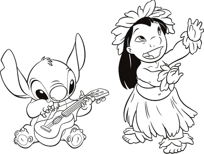 Printable lilo and stitch coloring pages