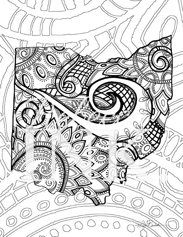 Ohio â coloring page set abink