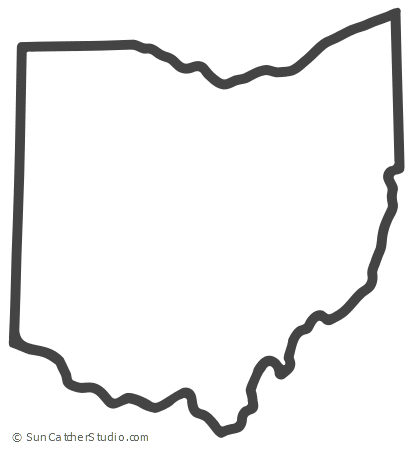 Ohio â map outline printable state shape stencil pattern ohio map ohio state crafts ohio state wallpaper