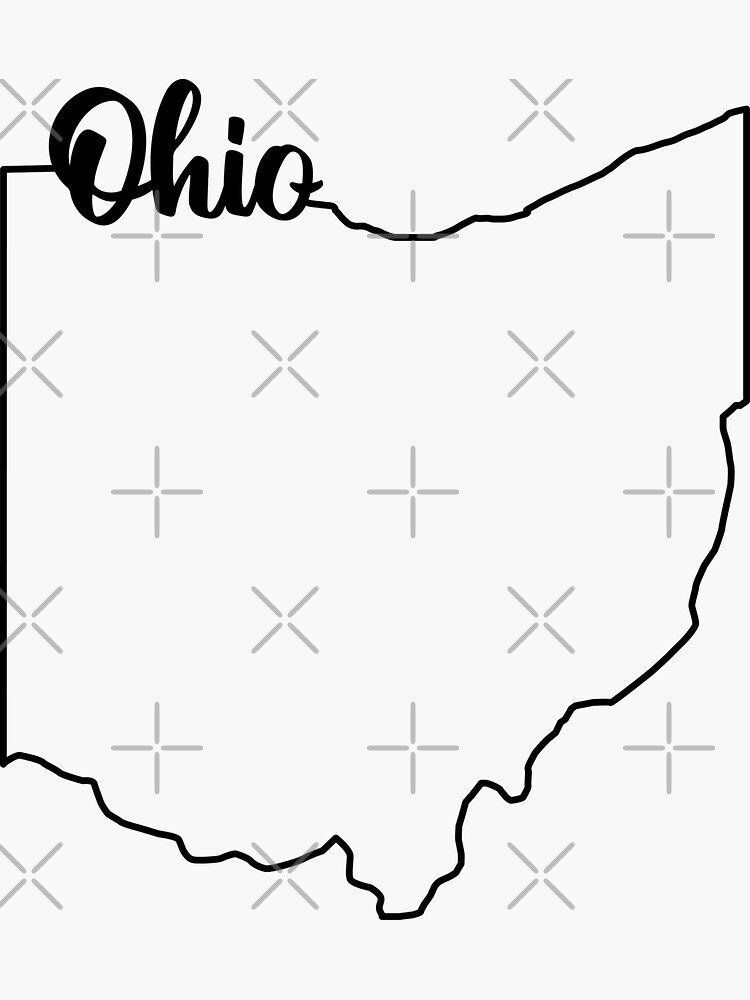 Ohio state outline sticker for sale by evolvclothing