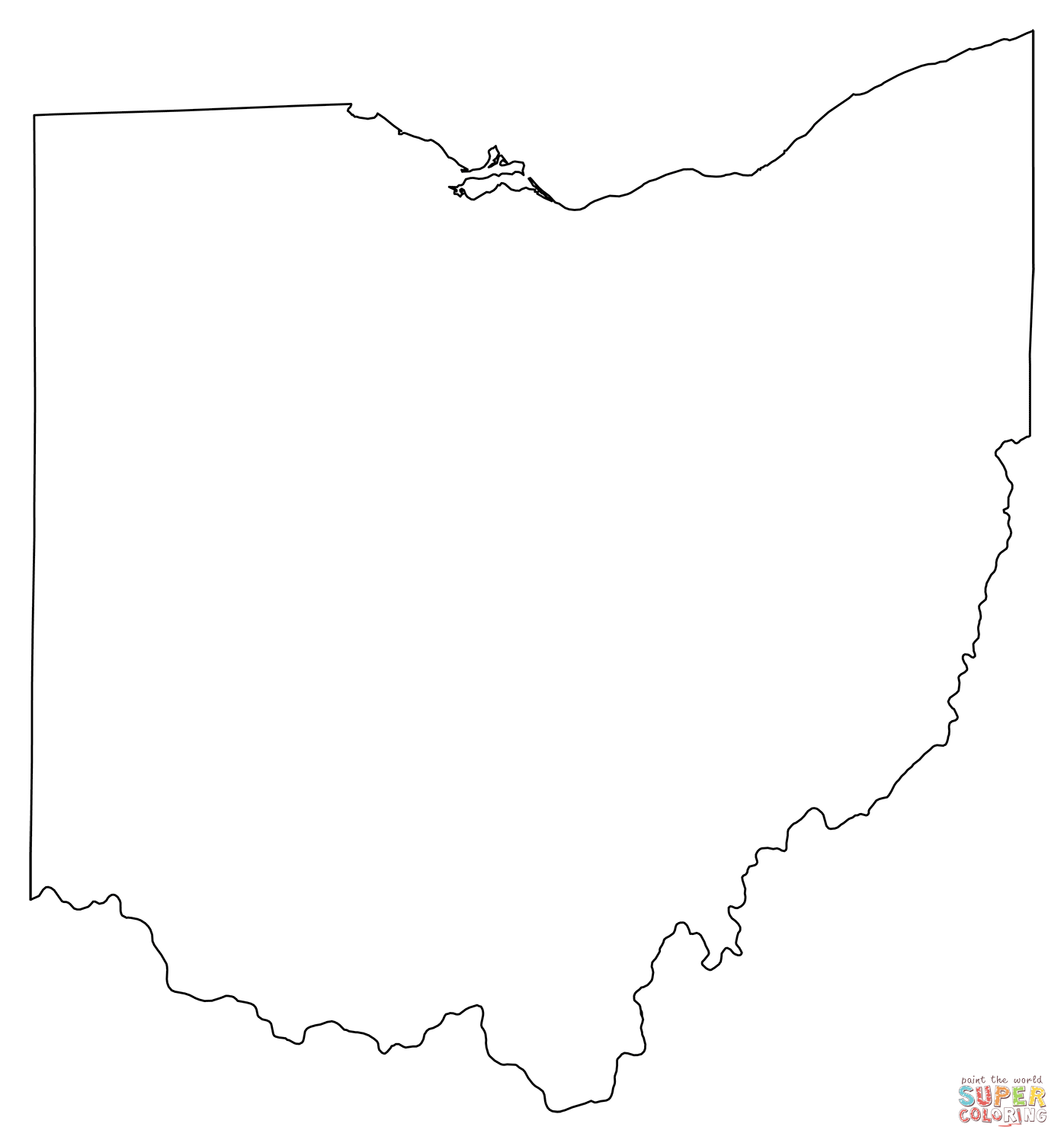 Outline map of ohio coloring page free printable coloring pages