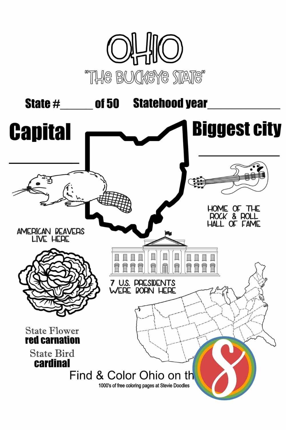 Free ohio coloring pages â stevie doodles