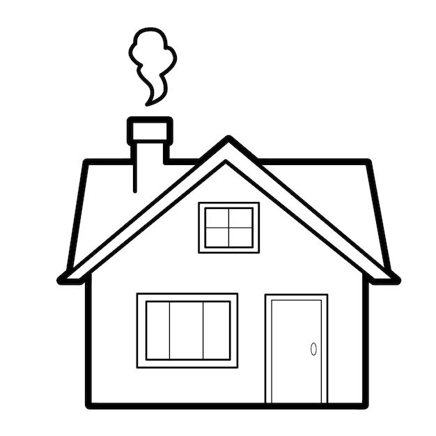Premium vector coloring book or page for kids black and white house
