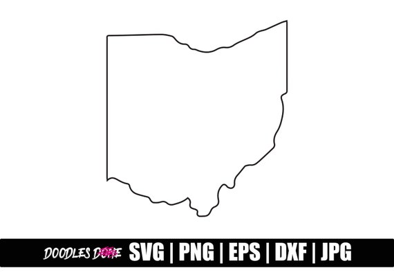 Ohio outline svg png eps dxf jpg files clip art vector cricut cut file instant download