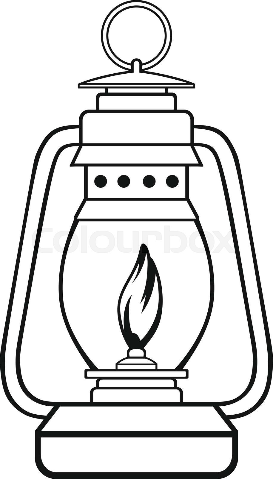 Symbol old dusty oil lamp stock vector