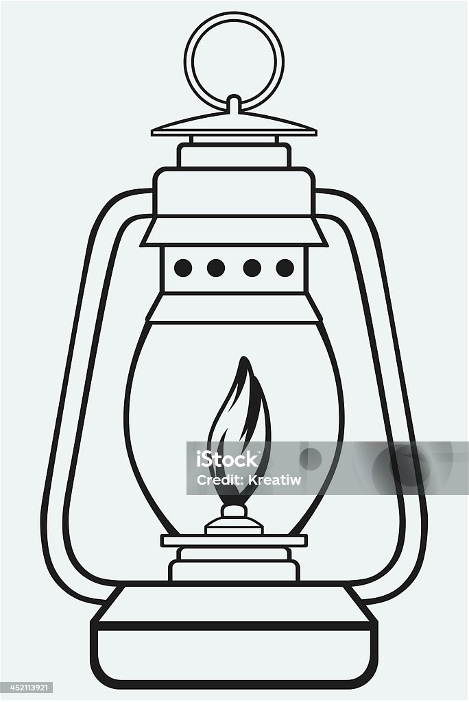 Old oil lamp stock illustration