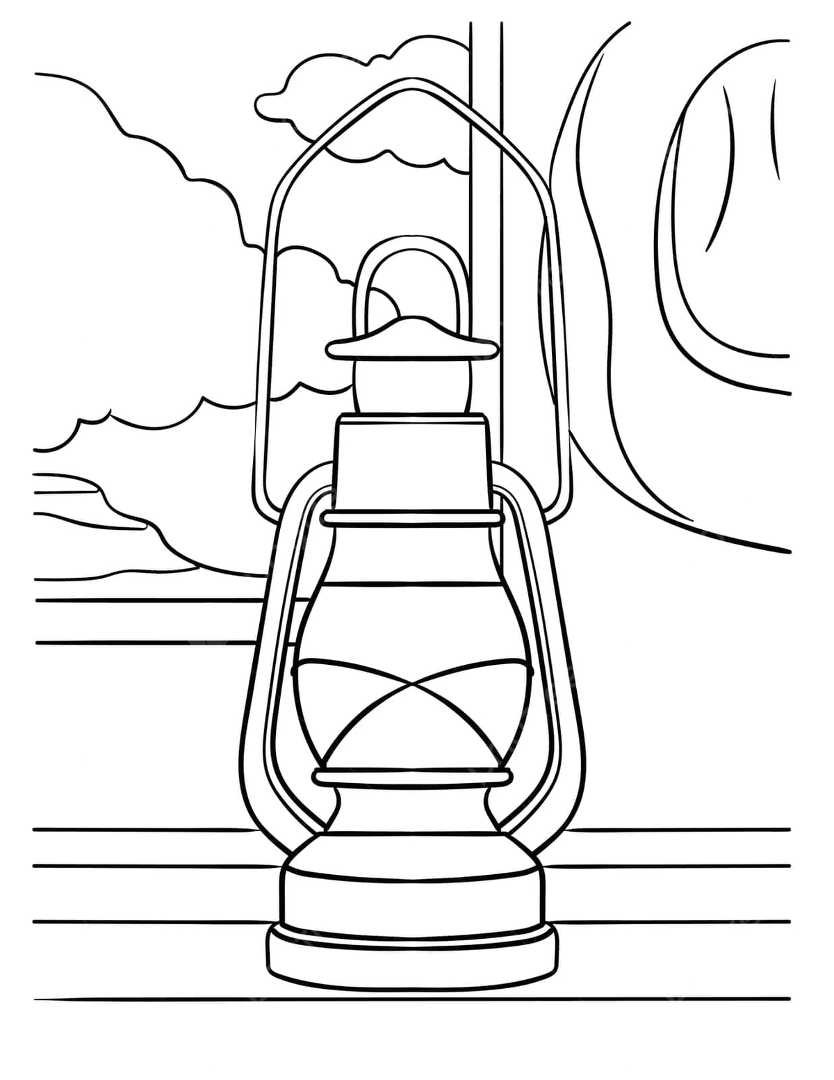 Lantern coloring page png vector psd and clipart with transparent background for free download