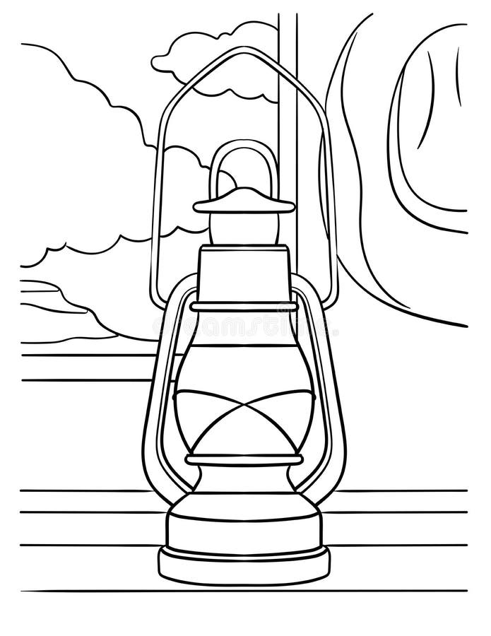 Lamp coloring kids stock illustrations â lamp coloring kids stock illustrations vectors clipart