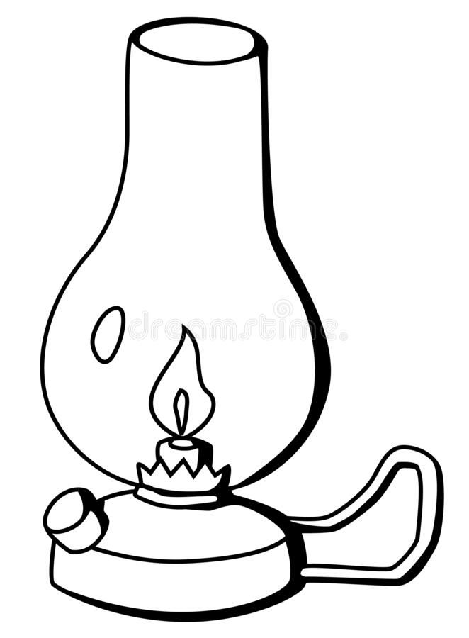 Fuel lantern line drawing stock vector illustration of line