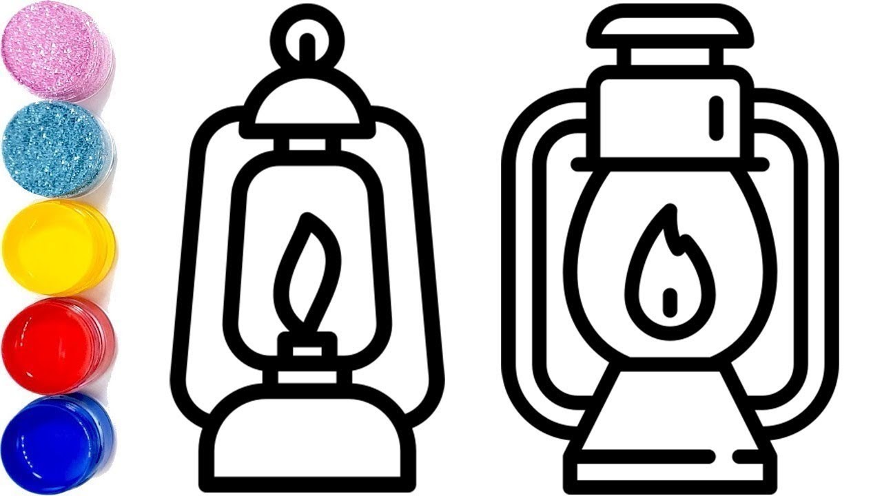 Oil lamp drawingpainting for kids toddlershow to draw lantern nursery rhymes kids song