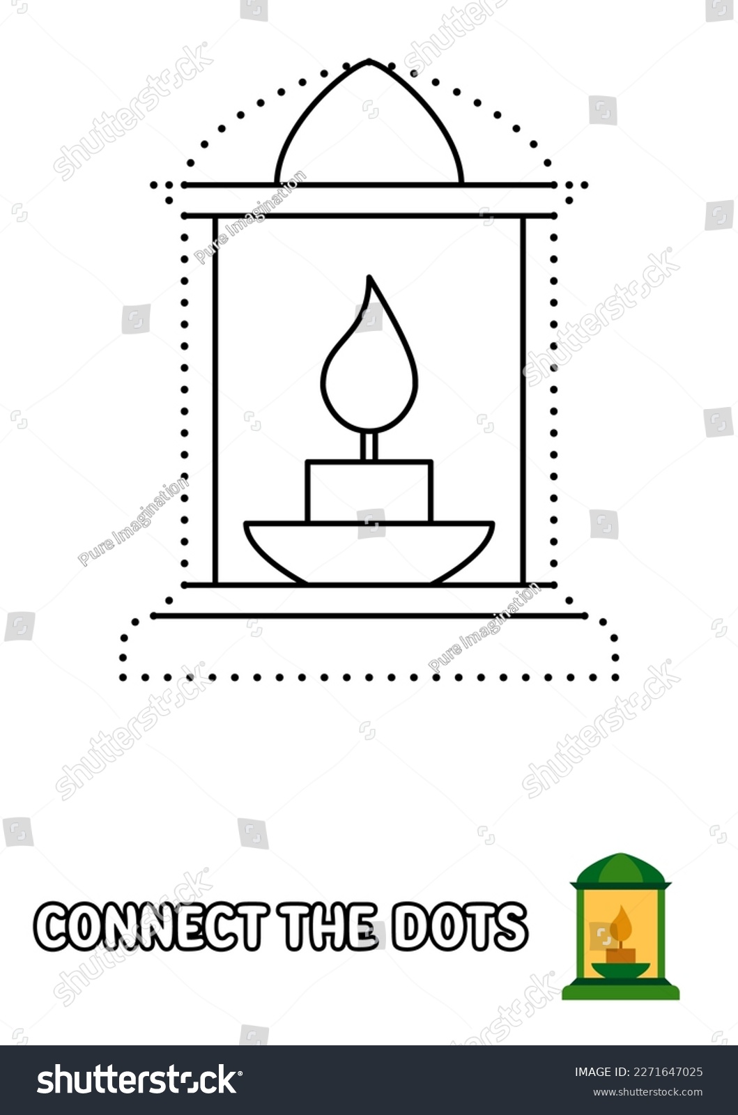 Dot dot page oil lamp kids stock vector royalty free