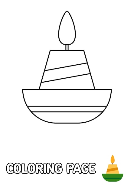 Premium vector coloring page with candle for kids