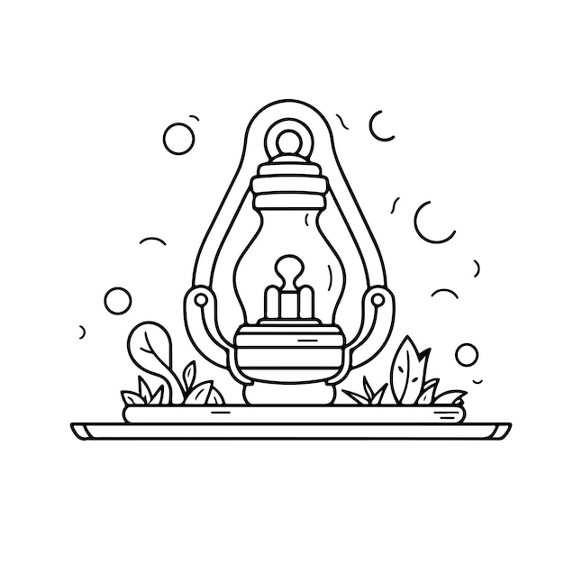 Page coloring lantern vectors illustrations for free download