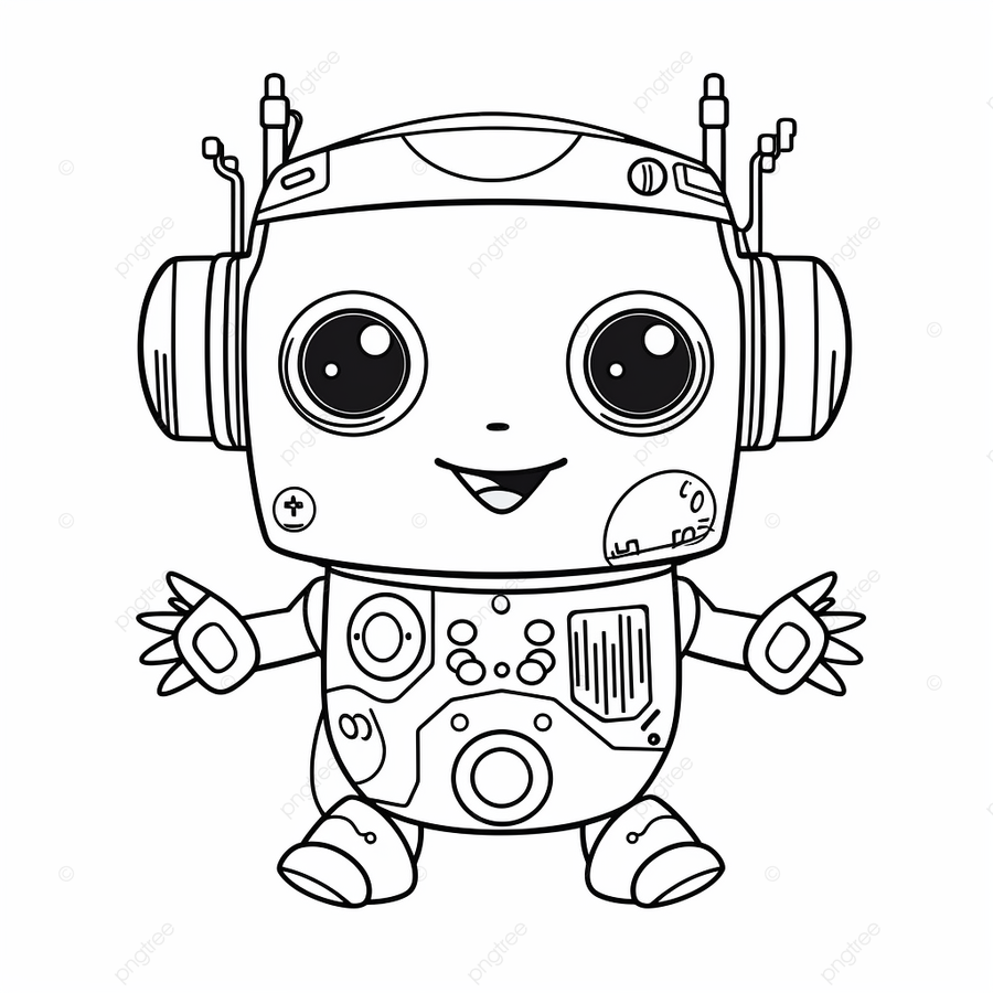 Dibujo de hoja para colorear robot juguete con ojos y orejas en png dibujos dibujo de juguete dibujo de robot dibujo de ojos png imagen para dcarga gratuita