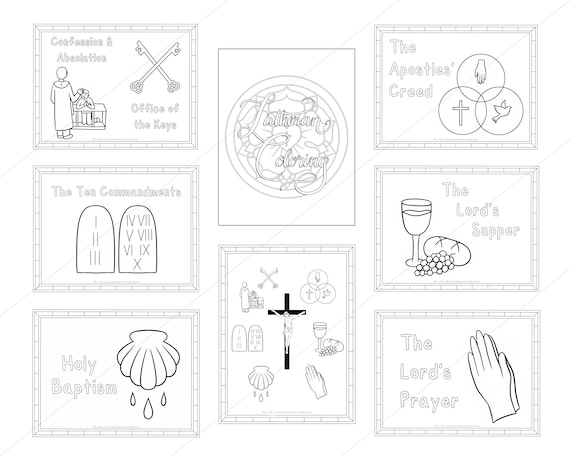 Lutheran coloring sheets digital download lutheran gifts lutheran coloring packets download now