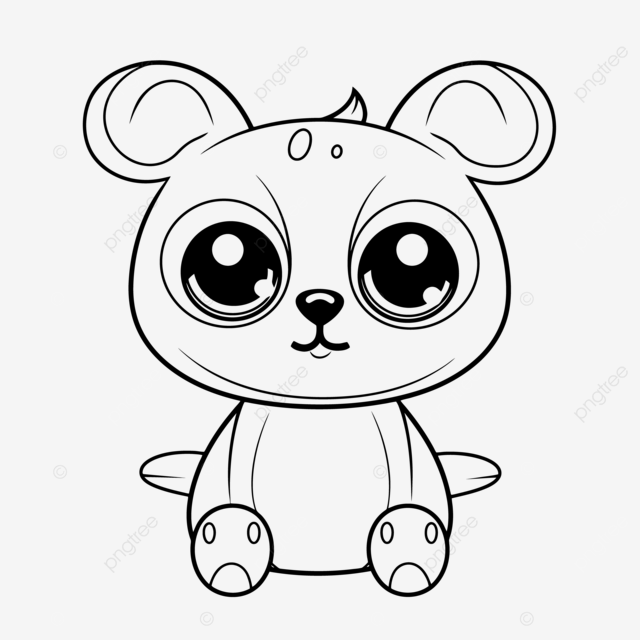 Pãgina para colorear de oso de peluche con ojos grand y orejas grand bozo de dibujo vector png significa dibujo significa contorno significa bosquejo png y vector para dcargar gratis