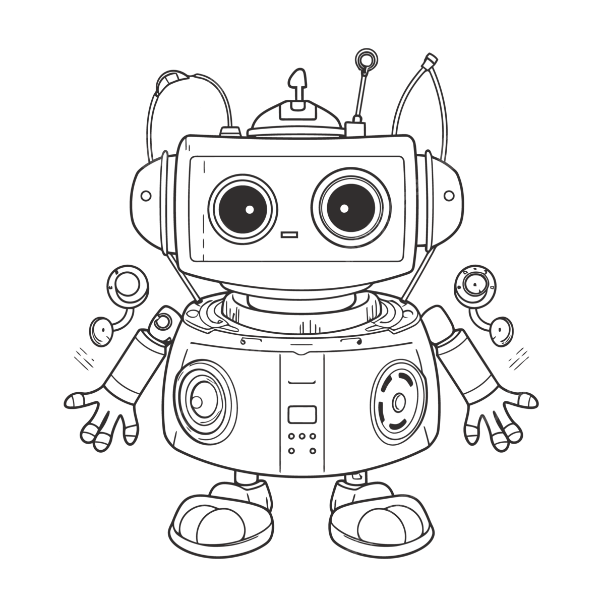 Dibujo de pãgina para colorear robot con orejas y ojos bozar vector png dibujos dibujo de ala dibujo de robot dibujo de ojos png y vector para dcargar gratis