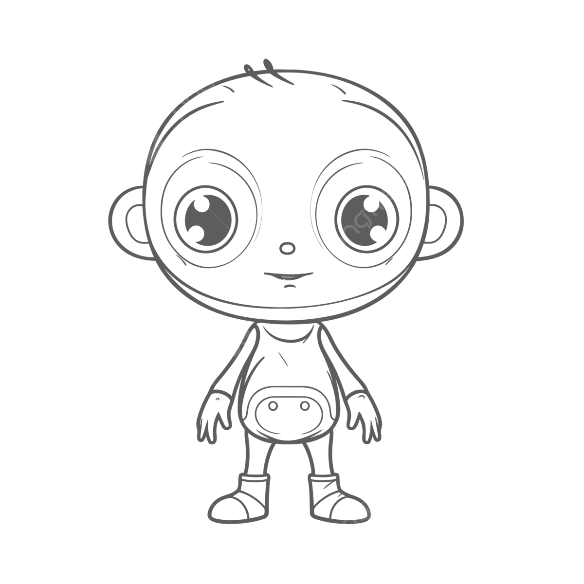 Dibujo de colorear imagen bebã con grand ojos y orejas nião dibujos animados vector boceto png dibujos dibujo del coche dibujo de dibujos animados dibujo bebe png y vector para dcargar gratis