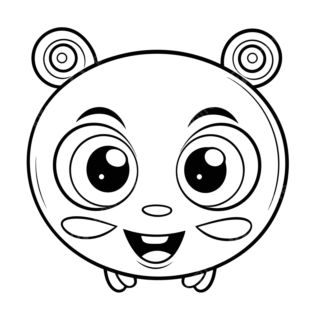 Oso de dibujos animados para colorear pãgina con ojos y oãdos bozar dibujo vector png zoom de dibujo quema de zoom bosquejo del zoom png y vector para dcargar gratis