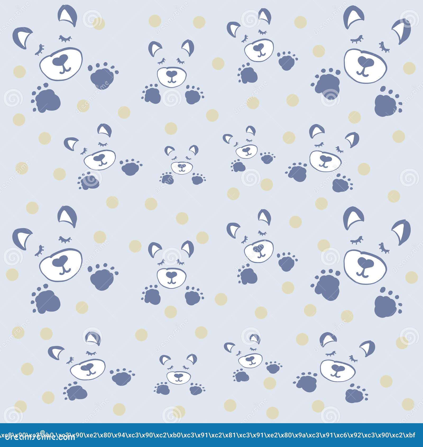 Print bear cubs bear ears bear eyes bear nose mouth mustache paws funny bear cubs bear muzzles print for printing on text stock illustration