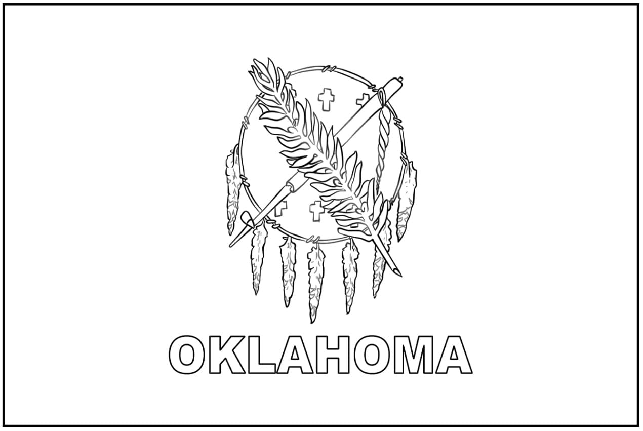 Oklahoma state flag coloring page