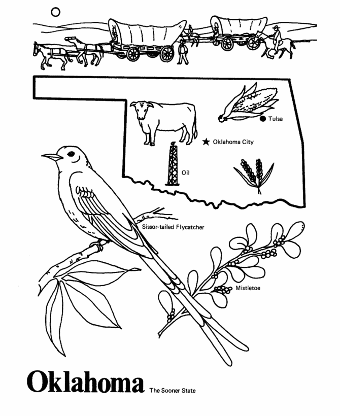 Explore the beauty of oklahoma with state coloring pages