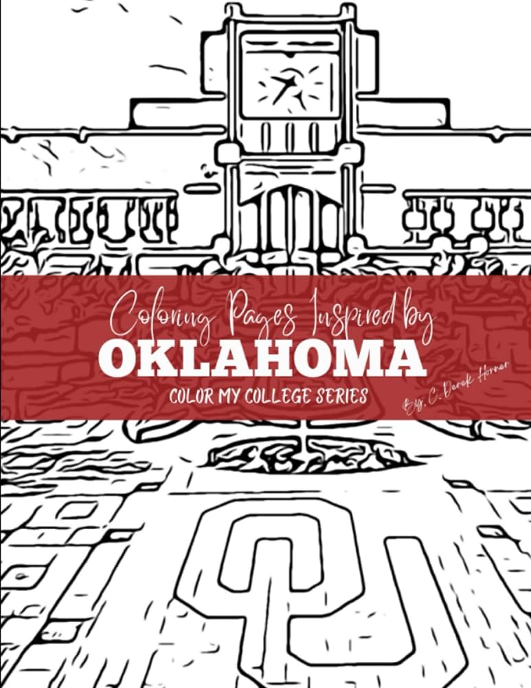 Coloring pages inspired by oklahoma color my college series horner c derek books