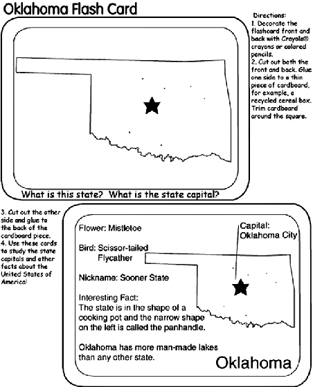 Us state flash cards