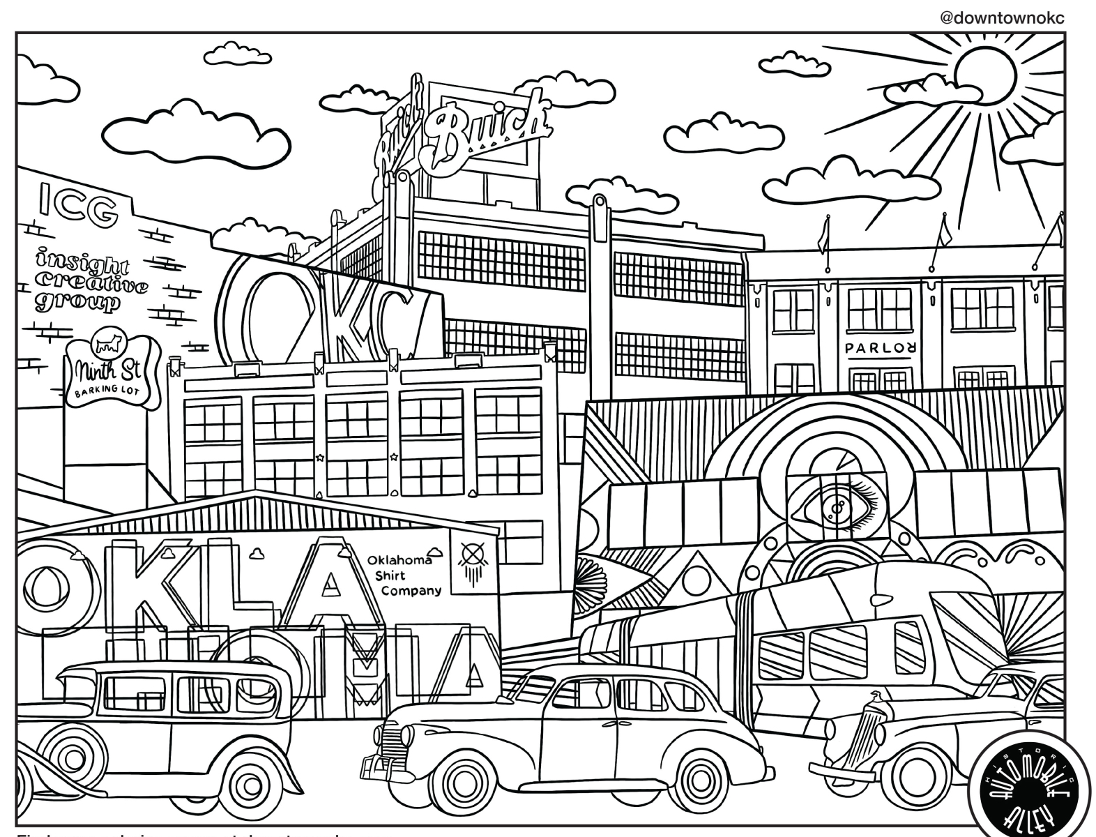Downtown okc coloring pages by doodle by meg on