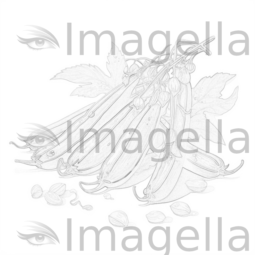 Okra clipart in chiaroscuro art style vector art k eps png â