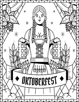 Oktoberfest coloring pages celebrate with colorful festivity by qetsy