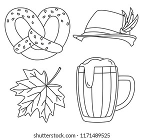 Line art black white oktoberfest stock illustration