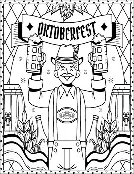 Oktoberfest coloring pages celebrate with colorful festivity by qetsy