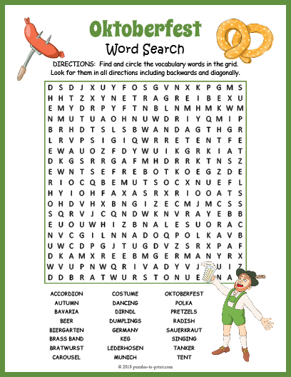 Oktoberfest word search puzzle