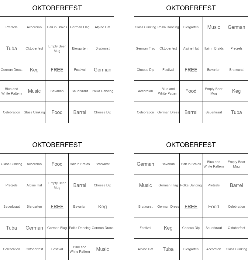 Oktoberfest word search